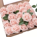 Pink PE foam artificial roses in a gift box with stems for home floral decoration - Blush Pink