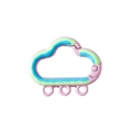 Cloud-shaped spring clasp in pink, blue, and mint green alloy with 3 hanging holes - Pink