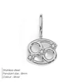 Colgante signo Cáncer de acero inoxidable pulido con tres piedras redondas acabado plata - Cáncer (XP49550) / Plateado