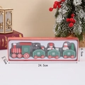 Classic red wooden Christmas train set with 4 sections in festive window box packaging - Y1212 4-Section / Green