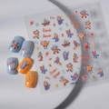 3D embossed robot and space theme nail art stickers with colorful cartoon nail tips - Robot Space Theme (FEB-681) / 5D Relief