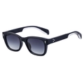 Classic black square polarized sunglasses with gradient lenses for men and outdoor driving - Shiny Black Transparent Inner Gradient Grey Lens