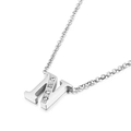 Gepolijste zilveren ketting met letter N hanger en diamanten aan een fijne O-schakel - Letter H