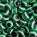 Green resin Evil Eye spacer beads with striped pattern and black pupils for jewelry making - Dark Green