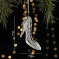 Transparenter Acryl-High-Heel-Weihnachtsanhänger mit silbernem Glitzer, 11 cm Höhe - High Heel