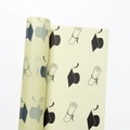 Waterproof pale yellow floral wrapping paper with black graduation cap and scroll patterns - Graduation Season - Champagne