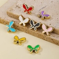 Set de 8 dijes de mariposa de esmalte de colores para joyas DIY y cadenas de móvil - 10 piezas por paquete / Colores Mezclados al Azar