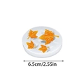 6.5cm white silicone mold for DIY maple leaf shaped candles and handmade soap - 4-Cavity Maple Leaf / White