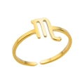 Adjustable gold zodiac ring featuring a detailed Scorpio symbol for minimalist style - Scorpio