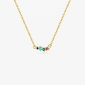 Elegant gold S925 sterling silver necklace featuring five vibrant colorful zircon stones - Colorful Zirconia
