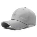 Casquette de sport grise à séchage rapide avec bandes réfléchissantes et aérations - Gris clair