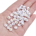 White 7mm flat acrylic beads with gold letter L design for DIY jewelry bracelets - Letter L