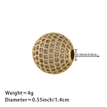 Golden copper spacer bead with cubic zirconia stones for DIY bracelet jewelry design - 14MM White Zirconia Gold Plated