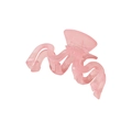 Pink translucent wavy hair claw clip with glossy jelly texture for women's hairstyling - 9cm M Size - Pink / Bulk (No Packaging)