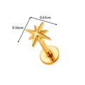 F136 G23 titanium alloy gold star labret stud earring with 0.63cm 0.56cm dimensions - Gold Multi-pointed Star (T2551-7#Gold)