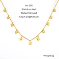 Collana in acciaio inossidabile placcato oro 18K con pendenti a cuore 3D - 45cm / Oro