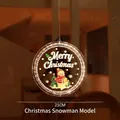 Suspension LED Noël 21CM avec motif bonhomme de neige mignon et texte Merry Christmas - Bonhomme de Neige de Noël Style