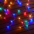 Colorful cherry blossom LED string lights on wood background for outdoor camping - Cherry Blossom Lanterns (colorful) / 1.5m 10LED Battery