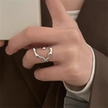 Minimalist 925 sterling silver ring with irregular liquid lava design and spherical bead - Liquid Lava Style Spherical Style(JZ0196)