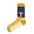 Street style cotton crew socks featuring blue and yellow giraffe pattern for men and women - 13 (Giraffe)
