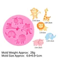 Molde de silicona rosa de animales para chocolate y resina con mono león jirafa - Rosa