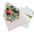 3D pop-up flower card set with pink envelope and blank note for heartfelt messages - Pink Flower