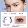 Magnetische EM12 Wimpern, C-Curl, 8-12mm Länge und 26mm Breite für einen 3D-Look - EM12 Weizenähre Comic Stil (Ohne Clip)