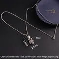 Hip hop punk style skull pendant with hat and stainless steel chain on black leather background - Skeleton with Hat