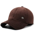 Cappellino da baseball marrone scuro in velluto a coste con logo M in metallo - Regolabile / caffè