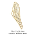 Golden hollow wing charm in stainless steel with 23x56.5mm size specifications - Gold Hollow Long Wing-23x56.5mm