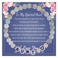 Amazonite stretch bead bracelet with AUNT letter beads and heart on gift card - To My Special Aunt