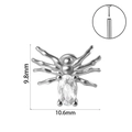 Clou de labret araignée en argent avec zircon ovale et dimensions de 10,6 mm par 9,8 mm - Araignée Zircon Ovale Acier