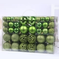 Green Christmas ball ornament set in various finishes like glossy, matte, and glitter - 100pcs PVC Boxed (Fruit Green)