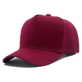 Classic burgundy five-panel cotton twill baseball cap with curved brim and solid color design - Burgundy