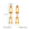 U-förmige goldene Edelstahl-Kettenglieder-Ohrringe mit 3,5 cm Länge und 6,1 g Gewicht - OD-E10513 Ohrringe