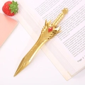 Golden sword-shaped novelty pen with a red gemstone inlay and detailed hilt carving - Golden Sword / 0.5mm