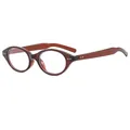 Retro tortoise brown oval full-frame eyeglasses with blue light blocking lenses - Dark Tea