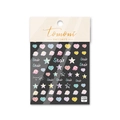 5D embossed nail stickers featuring colorful hand-drawn stars and hearts, model TO1489 - Colorful Planet and Heart Style (to1489)
