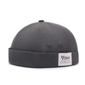 Gorro docker gris oscuro sin ala con parche de tela de secado rápido para exteriores - Ajustable / gris oscuro
