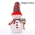 Tall 210cm plush Christmas snowman decoration with welcome sign and festive hat - 210cm Ethnic Style Snowman Doll