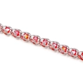 Stainless steel beaded chain with faceted red crystal beads in a punk style for necklaces - Red 8mm