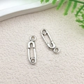 DIY silver safety pin pendant in bright alloy for jewelry making and accessory crafts - Safety Pin Style