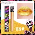 Matte metallic gold lip gloss shade 08 with gothic skull packaging for Halloween makeup - Gold (08#)