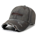 Vintage dunkelgraue Baseballkappe im Distressed-Look mit Pinecrest-Stickerei und Rissen - Verstellbar / Grau