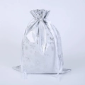 Silver foil drawstring gift bag with snowflake patterns for Christmas party packaging - 24*32 Silver Snowflake