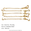 5Pcs of 18K gold plated stainless steel 5cm extender chains with lobster clasps - 3mm*5cm / Set of 5 / Necklace Ending Set / Gold