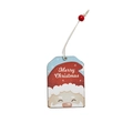 Décoration de Noël en bois avec motif Père Noël et perle rouge sur la ficelle - Style Père Noël (3) / Ensembles