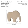 Small beige Dala elephant wood carving statue, 15cm length, 230g home decor piece - Elephant Small - Beige
