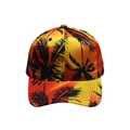 Detailed view of the sunset gradient baseball cap with black palm tree tropical prints - Sunset Gradient Palm Tree Silhouette Style (Style 5)