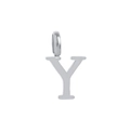 Minimalist silver-tone stainless steel letter Y alphabet pendant for necklaces - Steel Y